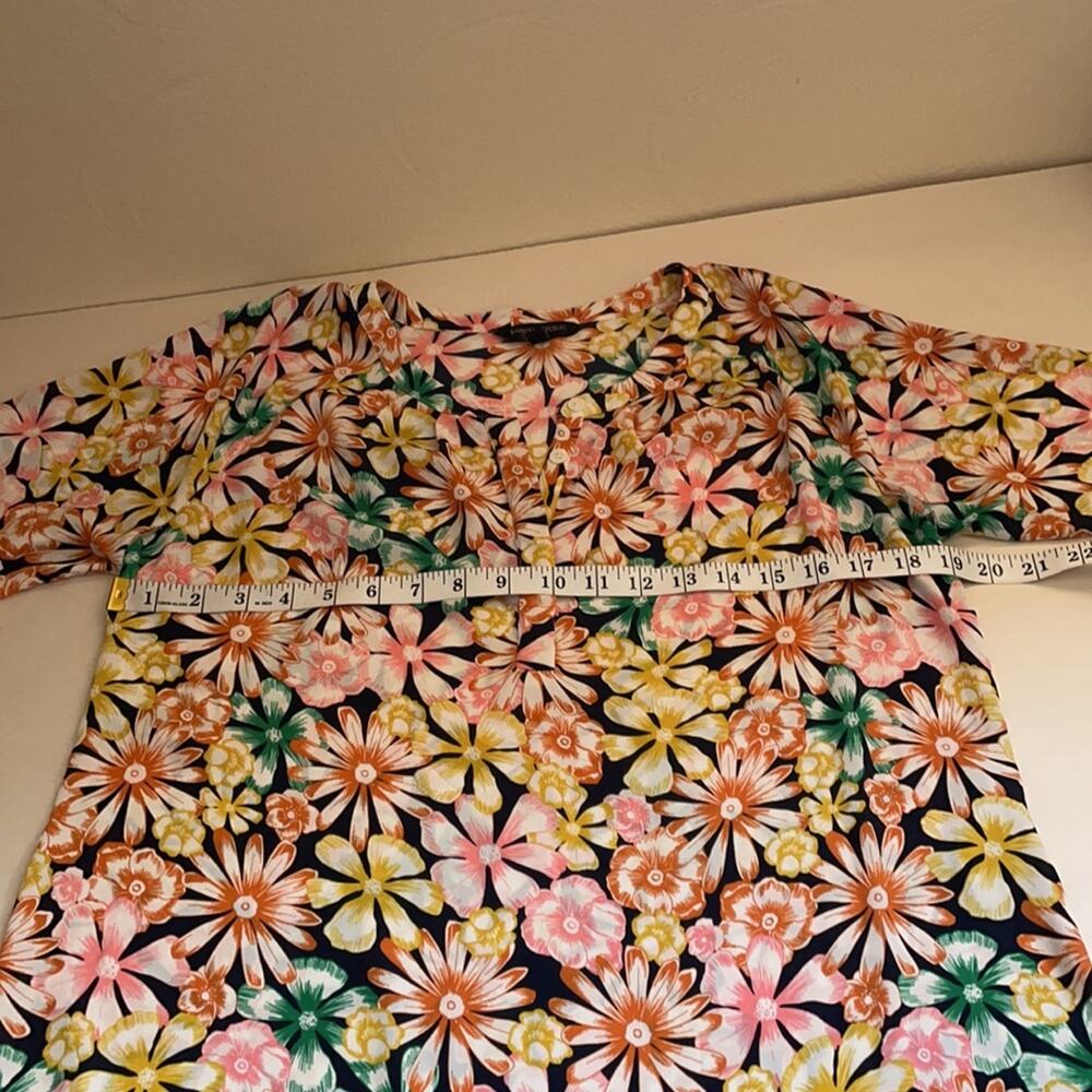 Banana Republic Bright Colorful Multicolor Floral Print Blouse PS - Picture 8 of 9
